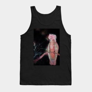 PINK COCKATOO PARROT TROPICAL EXOTIC ABSTRACT PALM POSTER PRINT Tank Top